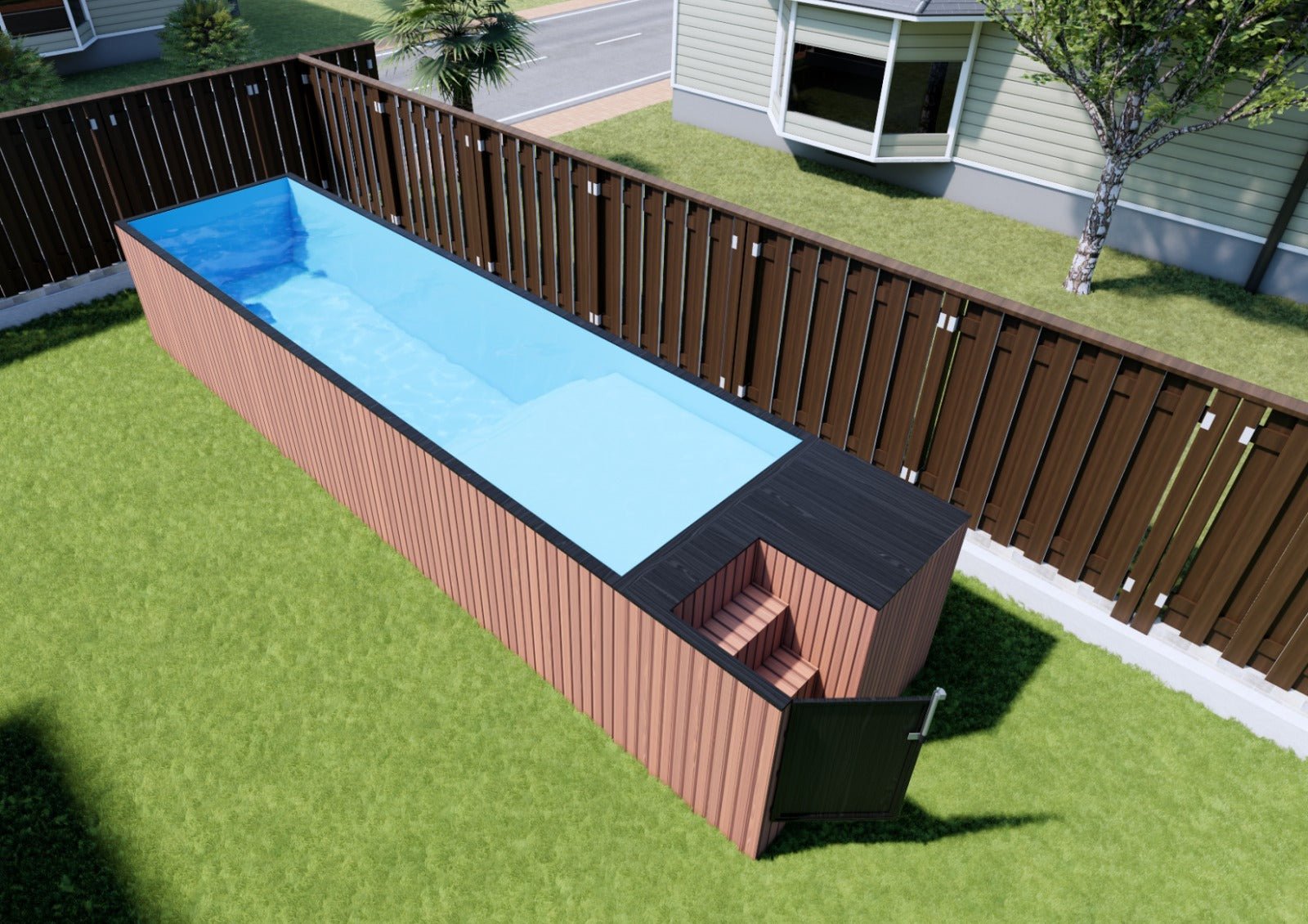 30ft pool design render — alternate view