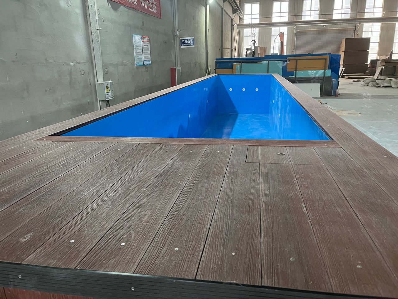 Fibreglass interior and composite decking